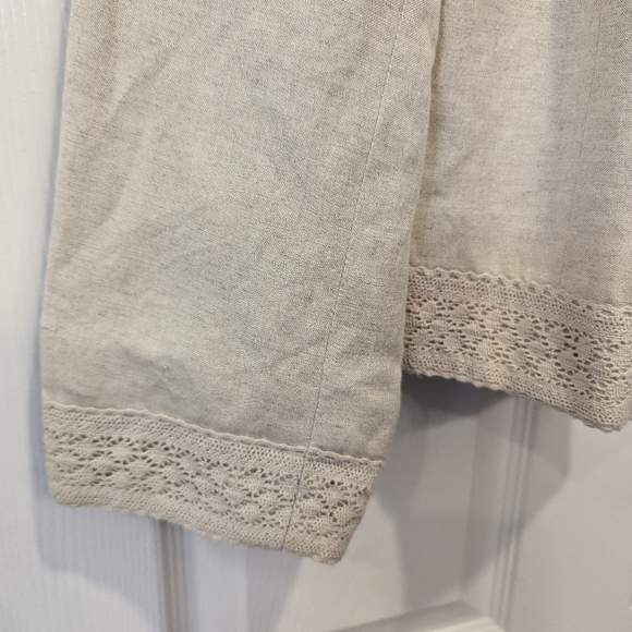 Dressbarn Women's Embroidered beige neutral linen bland Jacket Blazer size XL - Picture 6 of 7